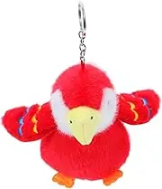 Cartoon Parrot Plush Keychain Cute Soft Bird Key Holder Lightweight Accessory for Bags Backpacks present for Bird Lovers Portable Cozy Keyring