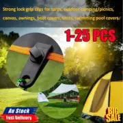1-25x Tarp Clips Hangers Camping Tent Awning Canvas Clamps Lock Grip CG