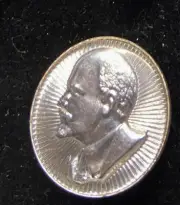 Vintage Russian glass metal base PINBACK Vladimir Lenin original rare IN20
