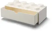 LEGO Desk Drawer Stackable Storage with 8 Knobs, In White [New Toy] White, Bri
