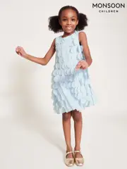 Monsoon Blue Jazzy Scallop Frill Shift Dress (F82960) | $111 - $134