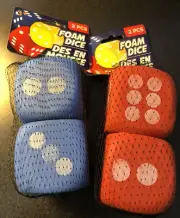 2 - Big Foam Playing Dice 2" Cube Birthday Party Games Play Kids