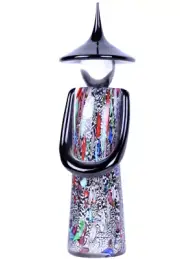MURANO Art Glass Standing Chinese Figurine by Formia Millefiori Hand Blown New