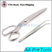 Tailor Scissors 9" Sliver Dressmaking Upholstery Fabric + Free Pick-Up Tweezers