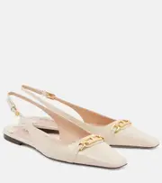 [Tom Ford] Tom Ford Patent leather slingback flats AU 6 white