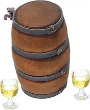 Set of Miniature Wine Barrel Glasses for Dollhouse DIY Micro Landscape Decor