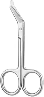 Professional Curved Nose Hair Scissors, Stainless Steel, Precision Grooming Tool