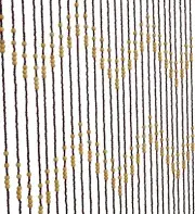 Nature Wood Beaded Curtain " Ziggy " 27 Strands, ZigZag Pattern Bamboo and Wo...