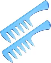 WEKADRIN 2pcs Hair Comb Barber Comb Wide Tooth Beard Comb Curly Hair Styling Barber Hairstylist Tool Hair Styling Comb Hairdressing Comb Curly Hair Accessory Hair Care Comb Blue Plastic