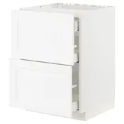 METOD / MAXIMERA base cab f hob/2 fronts/3 drawers, white Enköping/white wood effect, 60x60x80 cm