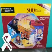 National Geographic 500 pc. Octagon Corkboard Unique Puzzle High Flying Heros