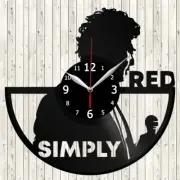 Simply Red Vinyl Record Wall Clock Decor Handmade 4866