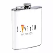 Pizza Love Em3 Flask 8oz Stainless Steel Hip Drinking Whiskey