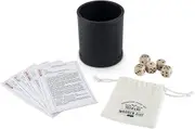 Wood Dice & Faux Leather Dice Cup Drinking Game Set by Foste