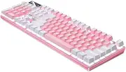 104 Wired Gaming Keyboard Mechanical Keyboard Backlit Keyboards Gamer Keycaps LED Computer Keyboard Electronic Accessories Wired Keyboard USB Keyboard Ergonomic Keyboard Pink Abs