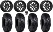 Valor V03 15" Wheels Black 30" Intersect Tires Yamaha Viking Wolverine