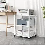 Printer Stand 3-Tier Office Printer Stand Movable Printer Stand Cart Rolling Table Multifunctional Home Floor Standing Holder Organizer Shelf, 19.69 * 15.75 * 27.10 in Printer Table