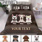 Dog Brown Plaid Heart Personalized Bedding Set, Personalized Gift for Dog