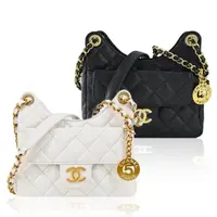 在飛比找momo購物網優惠-【CHANEL 香奈兒】Hobo Bag 經典雙C LOGO