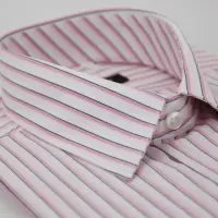 在飛比找momo購物網優惠-【金安德森】白底粉色線條長袖襯衫