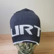 Burton Men's Reversible Beanie Hat Cap Gray Black Big Logo Snowboarding Winter