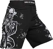 [Hardcore Training] Sons of Hardcore Fight Shorts Men's Boxing MMA Combat BJJ Grappling Fitness Muay Thai Kickboxing No Gi