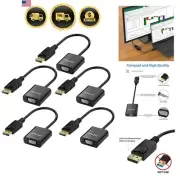 DisplayPort to VGA Adapter 5 Pack Gold-Plated Compatible with Computer Projector
