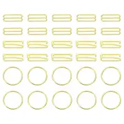 30 Pcs 25mm Bra Strap Hooks, Alloy Adjustment Slide Bra Strap Clips, Gold