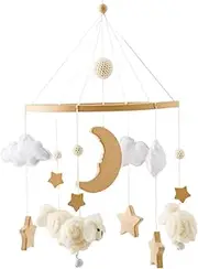 Crib Mobiles for Babies, Sheep Cloud Stars Moon Mobile Hanger, Cute Cartoon Baby Toys for Baby Bedroom Ceiling Decoration Newborn Gift