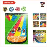 Extra Long Slip Splash and Slide with 3 Bodyboards - Family Water Adventure