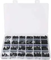 ViaGasaFamido 360Pcs M2/M2.5/M3 Male Female Nylon Hex Spacer Standoffs Screws Nuts Assortment Kit Black Thermal Insulation Hardware for PCB Motherboard Circuit Board