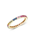 Bloomingdale's Fine Collection Rainbow Sapphire Band in 14K Yellow Gold