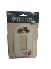 Light Switch Wallplate Cover, Sports Soccer Baseball Football 3D Wood, Rocker ,
