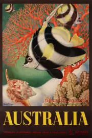 Australia The Great Barrier Reef Fish 1950s Vintage Travel Wall - POSTER 20"x30"