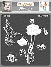 CrafTreat Layered Stencil - Poppy | Reusable Painting Template for Journal, Notebook, Home Decor, Crafting, DIY Albums, Scrapbook and Printing on Paper, Floor, Wall, Tile, Fabric, Wood 6"X6"