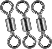 50pcs Fishing Barrel Swivels Rolling Swivel High Strength Heavy Duty Stainless Steel Line Lures Leaders Connector Saltwater Freshwater Fishing 30Lb to 1258Lb