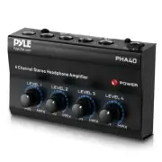 Pyle 4-Ch Headphone Amplifier A Class FM Digital/Analog 40W RCA/AUX/Component
