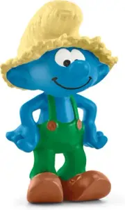 Schleich Smurfs, Collectible Retro Cartoon Toys for Boys and Girls, Farmer Smurf