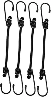 GANAZONO 4pcs Motorcycle Strap Bungee Straps Bungee Cord Ends Bungee Cord with Carabiner Bungee Cord for Rack Carabiner with Strap Short Bungee Cords Anchor Bungee Rubber Black
