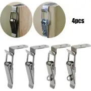 4pcs Stainless Steel Spring Latch Catch Clamp Clip Lock Loaded Hasp Box Cabinet