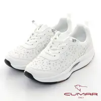 在飛比找momo購物網優惠-【CUMAR】綁帶水鑽厚底休閒鞋(白色)