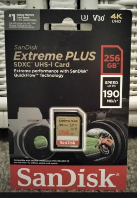 NEW!!! SanDisk Extreme Plus 256GB SD Memory Card Speed up to 190MB/s