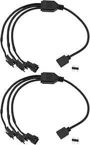 ECSiNG 2Pcs 5V 3Pin ARGB Female to SM Male Adapter Cable 1 to 3 ARGB Split Cable 30CM for PC LED Strips 5 V ARGB Fan Computer Chassis