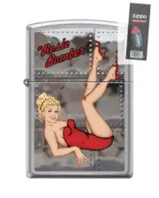 Zippo 82106 pinup nose art ww2 rosie bomber Lighter + FLINT PACK