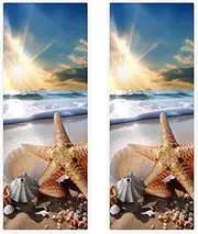 Hand Towels for Bathroom,Gym Towels for Working Out,Sports Towel,Beaches Summer Sea Shells Clouds,2-Pc