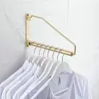Folding Clothes Hanger Gold Brushed Drying Clothes Rack Wallmounted Space Saver