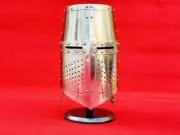 Knight Templar Helmet Medieval Crusader Silver Warrior Great Halloween Helmet