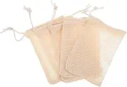 ORFOFE Pcs Mesh Foaming Net Soap Bag Natural Sisal Travel Toiletry Bag Hanging Linen Soap Holder for Bath Shower