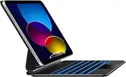 Edge Keyboard for iPad 10th Generation (10.9", 2022) - 10 Colors Backlit, Thin, Multi-Touch Trackpad, BT, Magnetic Clasp Keyboard Case for iPad 10th Gen 10.9 - Black