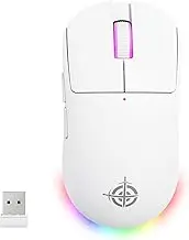 ATTACK SHARK X MAGIC-REFINER G6 Wireless Gaming Mouse, 72g Lightweight, 24000 DPI, 1000Hz Polling Rate, BT/2.4G Wireless/Wired Gaming Mouse, RGB, 750mAh Battery, with Grip Tape for PC/Mac - White
